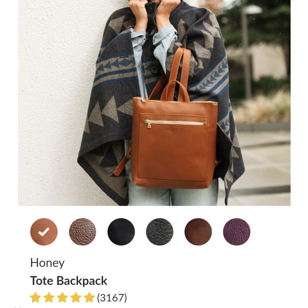 Portland Leather Medium Backpack Tote